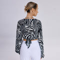 Top Listrado Zebra - Nó na Gola em V - PSclass Bags & Beyond